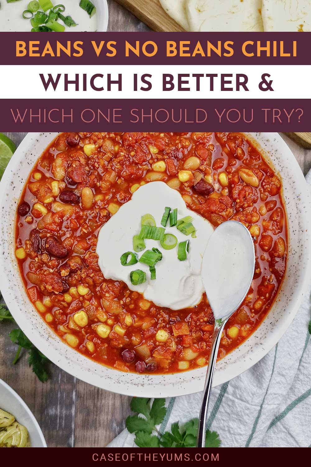 Chili con carne with a spoon on it - Beans vs No Beans Chili - Which is Better & Which One Should You Try?