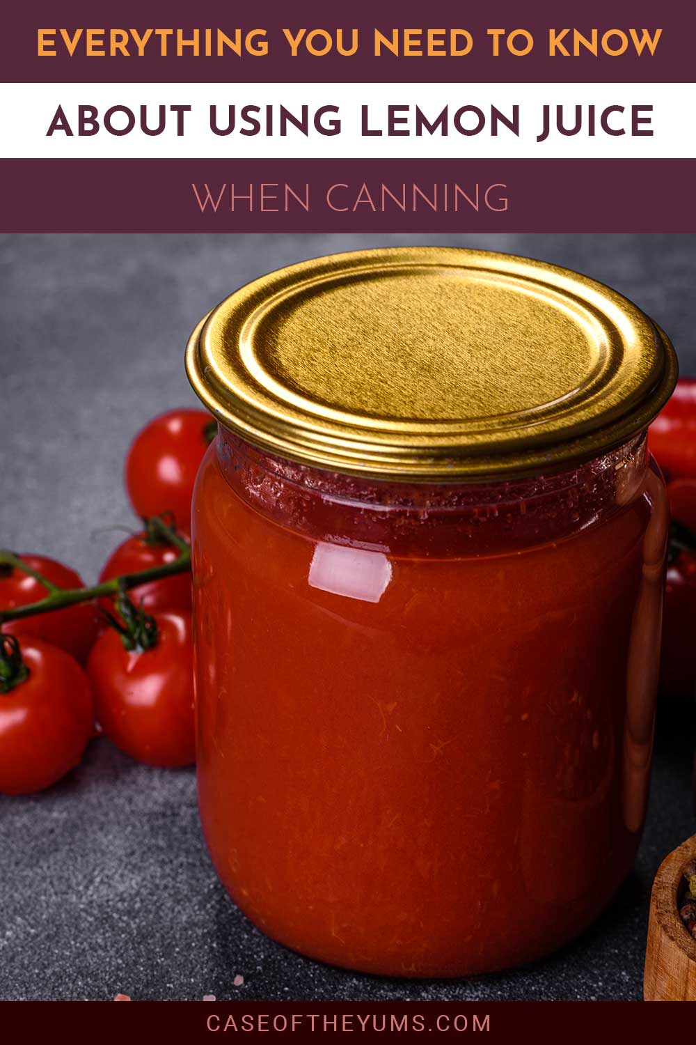 Canned tomato in front of fresh tomatoes on a surface - Everything You Need to Know About Using Lemon Juice When Canning