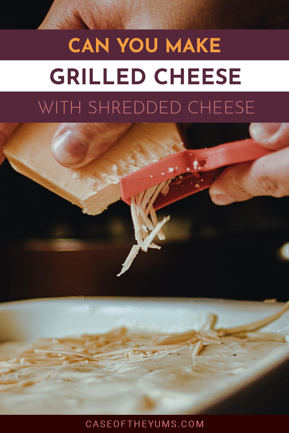 Person shredding cheese with shredder - Can You Make Grilled Cheese with Shredded Cheese
