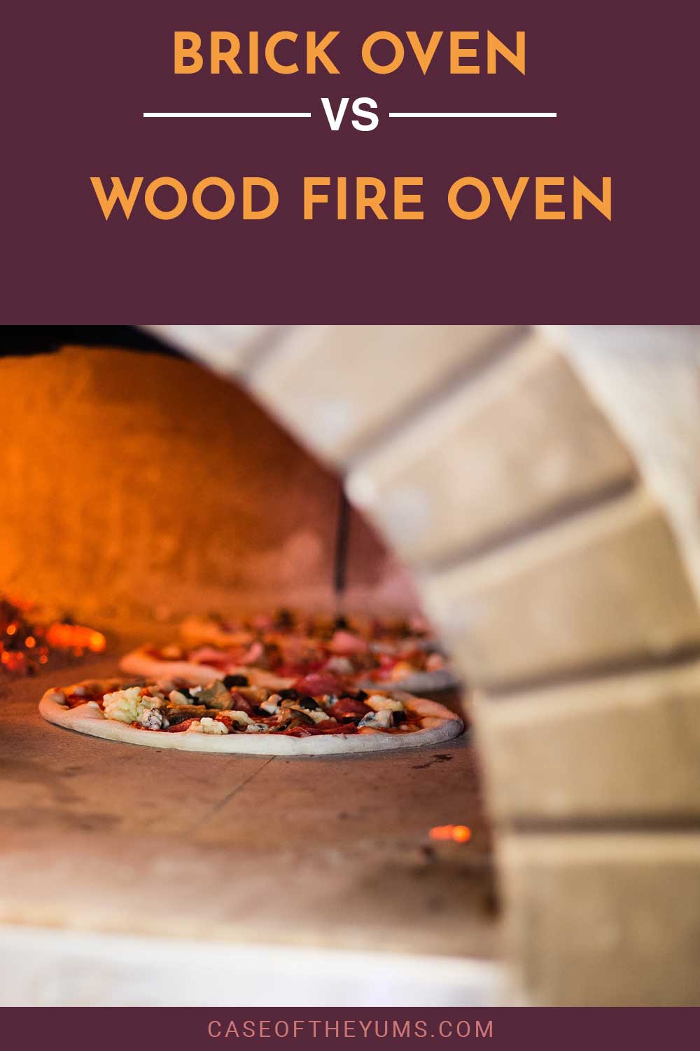 Pizzas in an oven - Brick Oven vs. Wood Fire Oven.