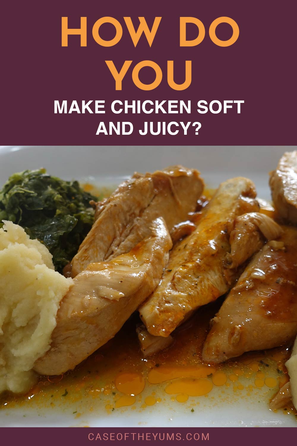 Chicken dish served on a white plate - How do You make chicken soft and juicy?