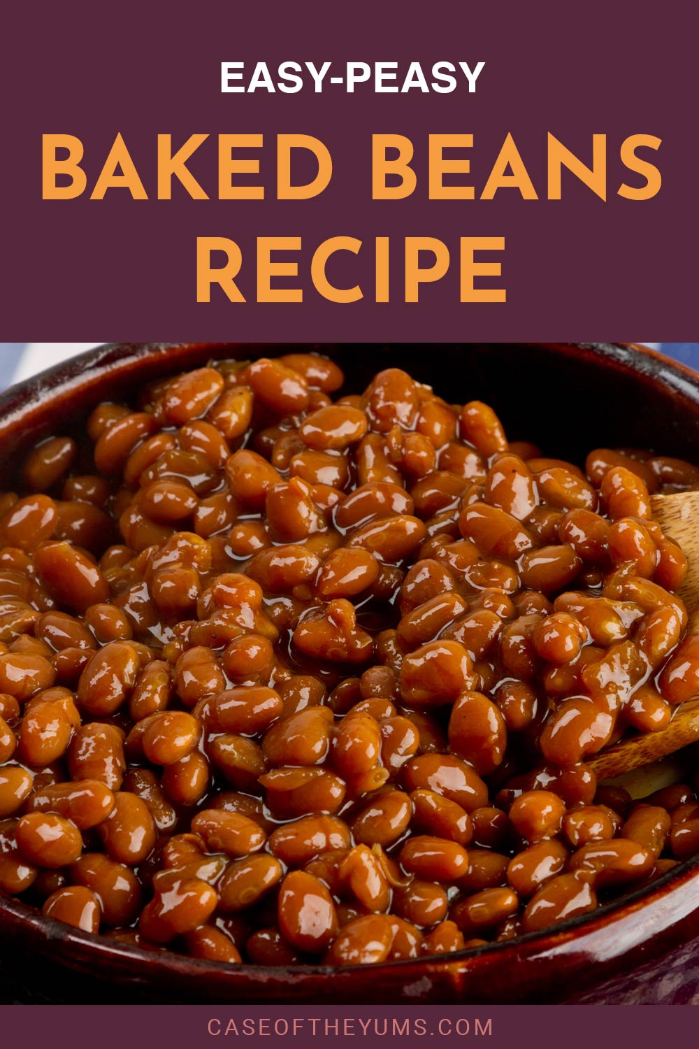A dish of beans in clay pot - Easy-Peasy Baked Beans Recipe.