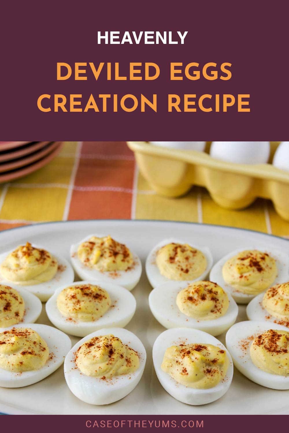 Cooked eggs on white plate - Heavenly Deviled Eggs Creation Recipe.